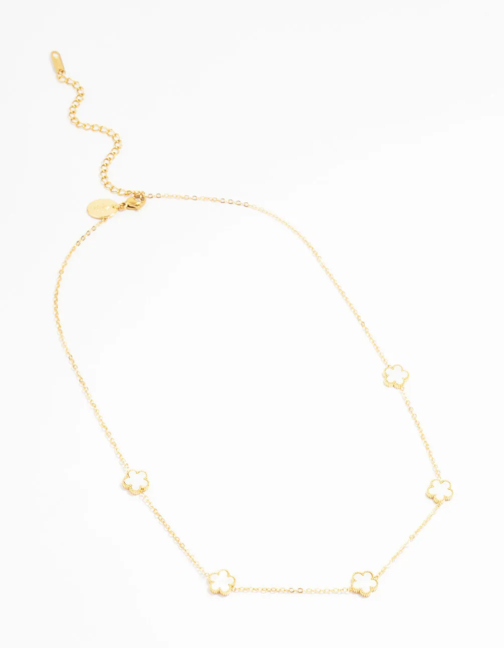 Waterproof Gold Plated Stainless Shell Petal Flower Pendant Necklace