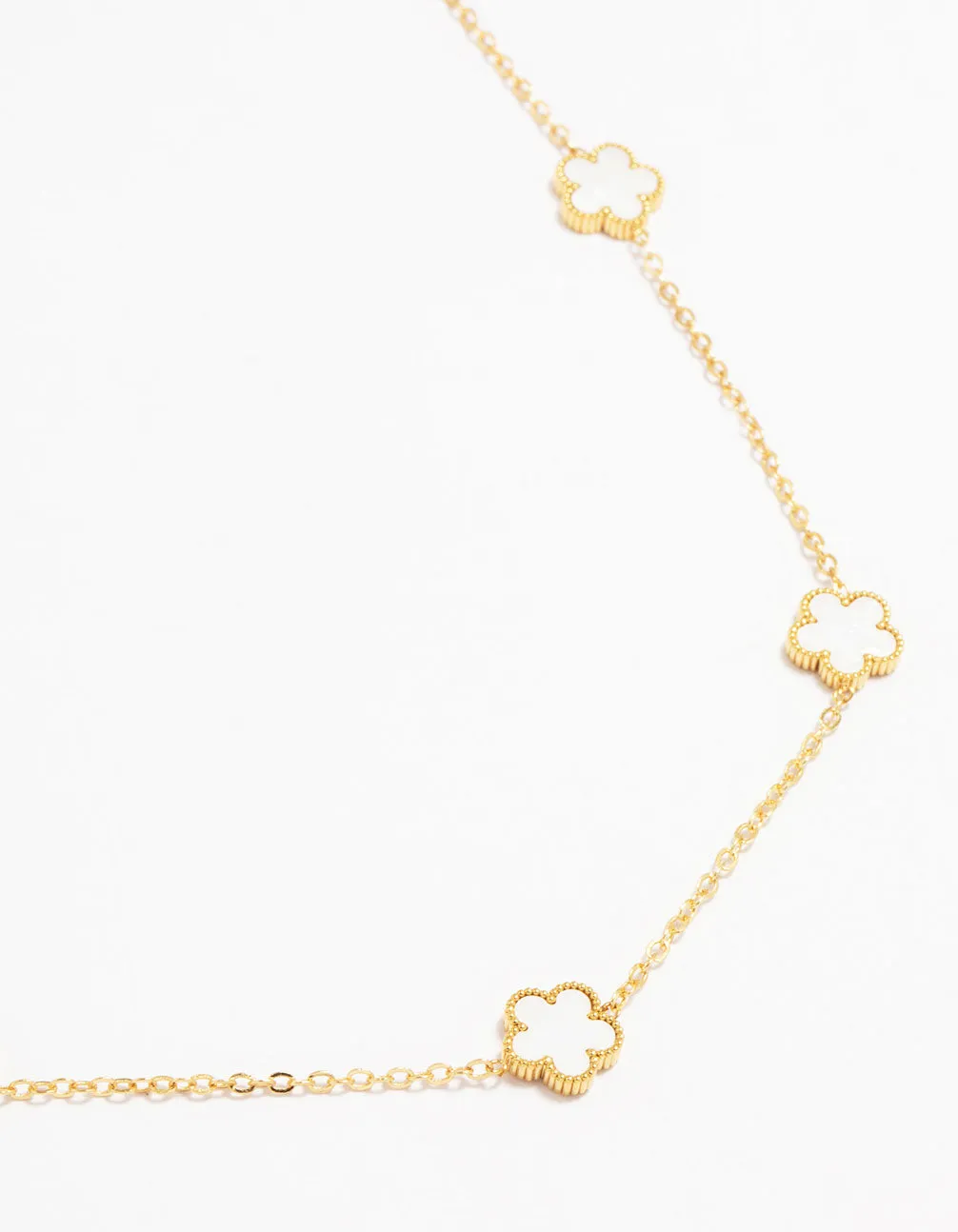 Waterproof Gold Plated Stainless Shell Petal Flower Pendant Necklace