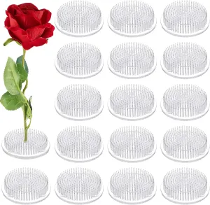 Waydress 16 Pieces Plastic Flower Frog Flower Pins Floral Frog for Arrangements Vase Japanese Floral Arrangement for Plant Decoration, Summer Activity, Wedding Decoration (Clear)