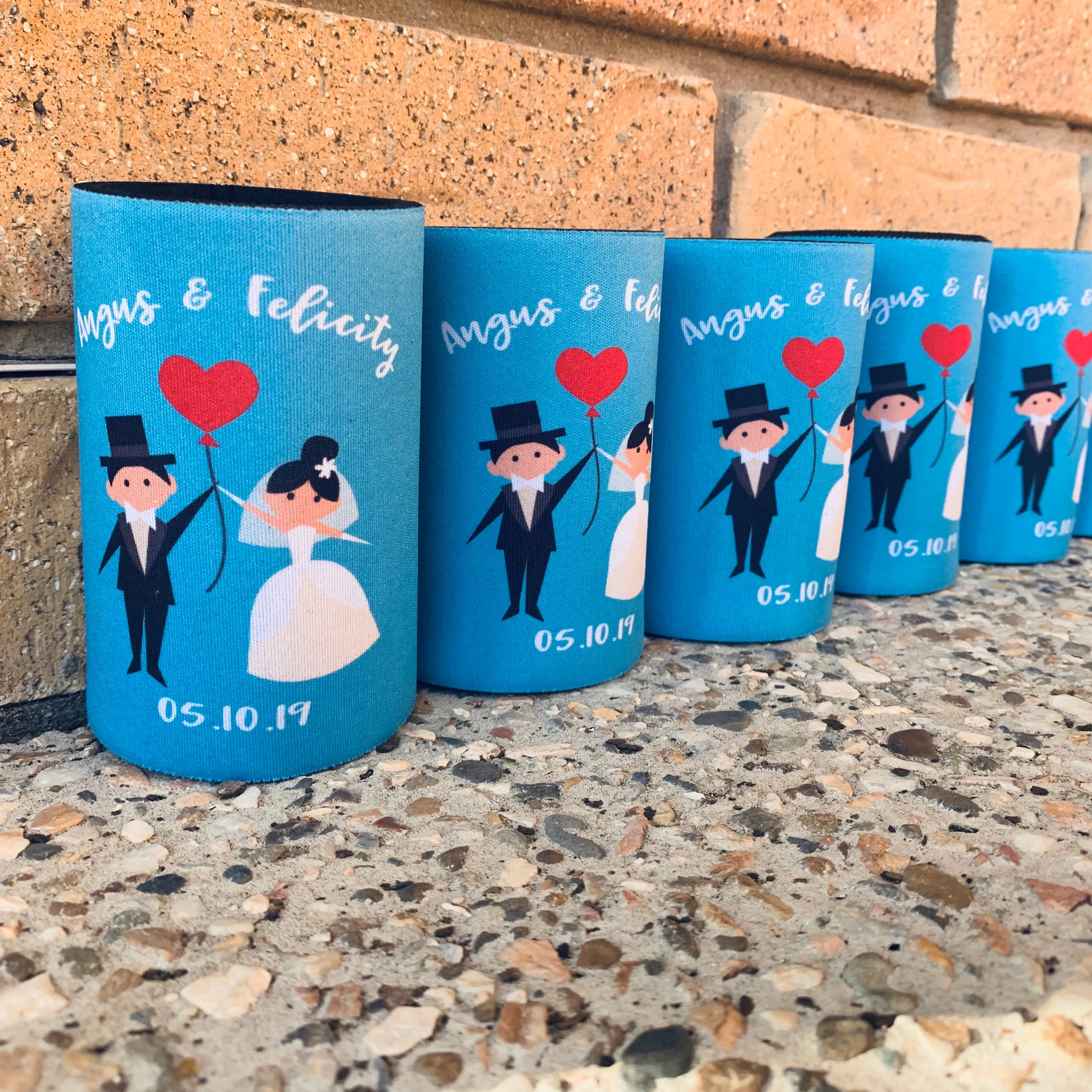 Wedding Stubby Holders - Cartoon Couple - To have and to hold