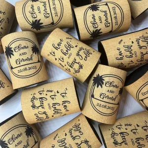 Wedding Stubby Holders  - Palm Trees - Beach Theme
