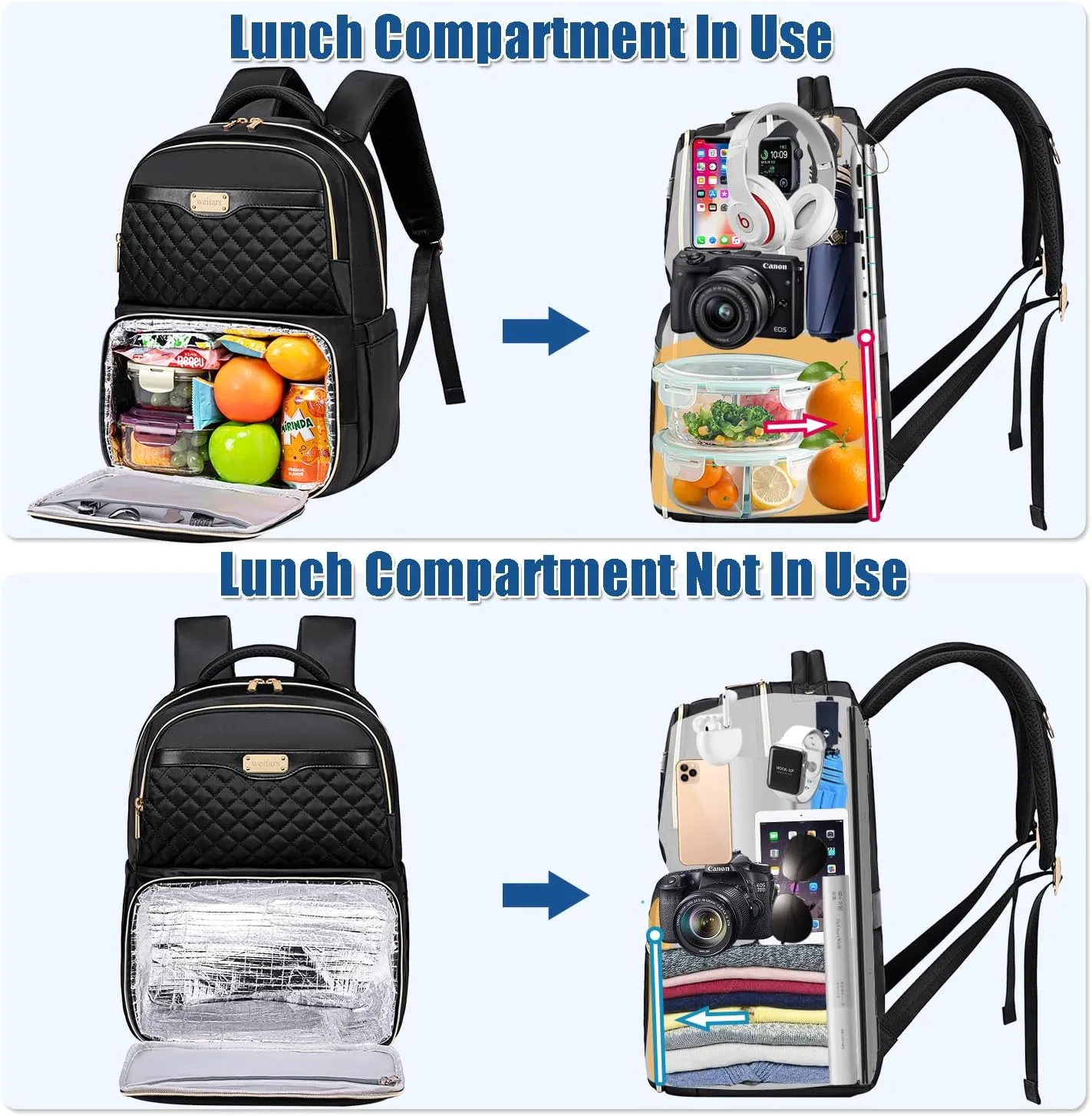 Weitars Lunch Backpack, Insulated Cooler Backpack 15.6 Inch Laptop Backpack For Women Men For Women Nurses Teacher Gifts for College Work Beach Camping Picnics Travel
