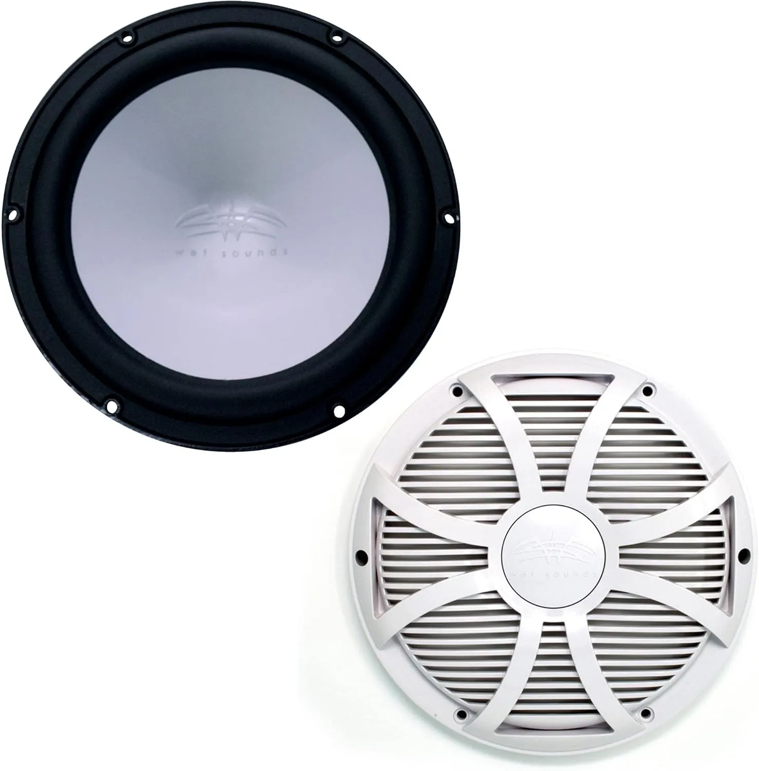 Wet Sounds REVO10FAS2-B 10" Black Marine Subwoofer 2-OHM with Included White Saltwater Series Grill