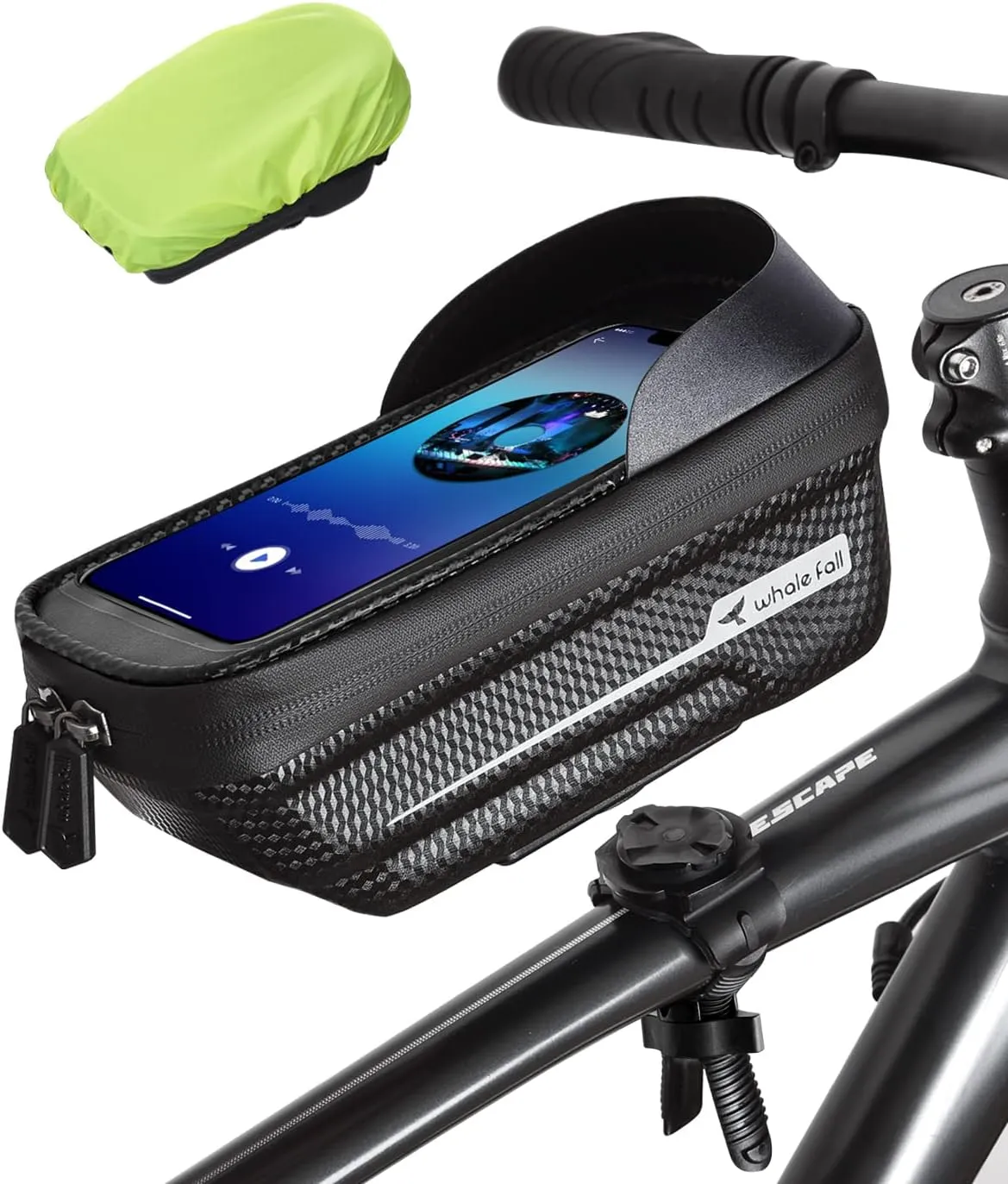 whale fall Portable Bike Bag, Sturdy/Waterproof, Bike Phone Mount, Bike Accessories, Phone Holder for Bike, Germany Bayer 0.25mm TPU for Phones up to 6.9''