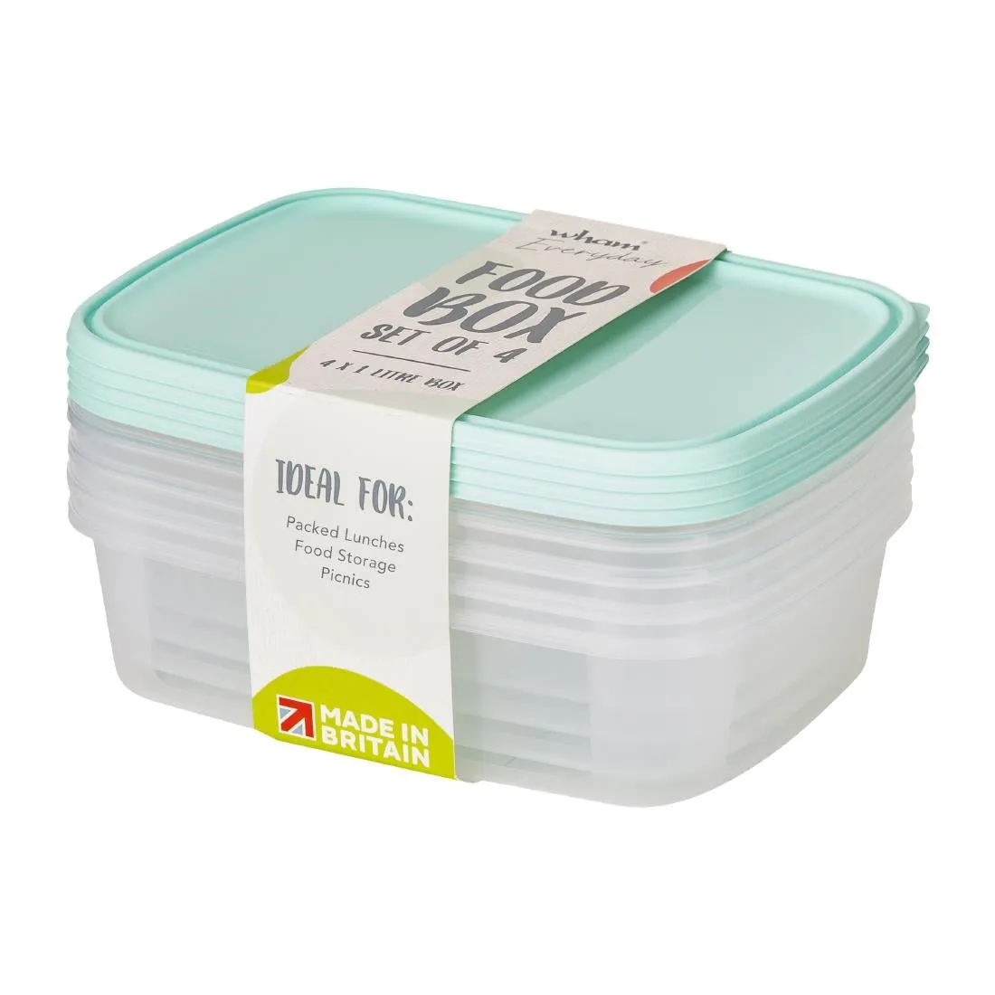 Wham Everyday Food Container 1Ltr (4 pack)