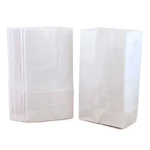 White Gusseted Paper Bags