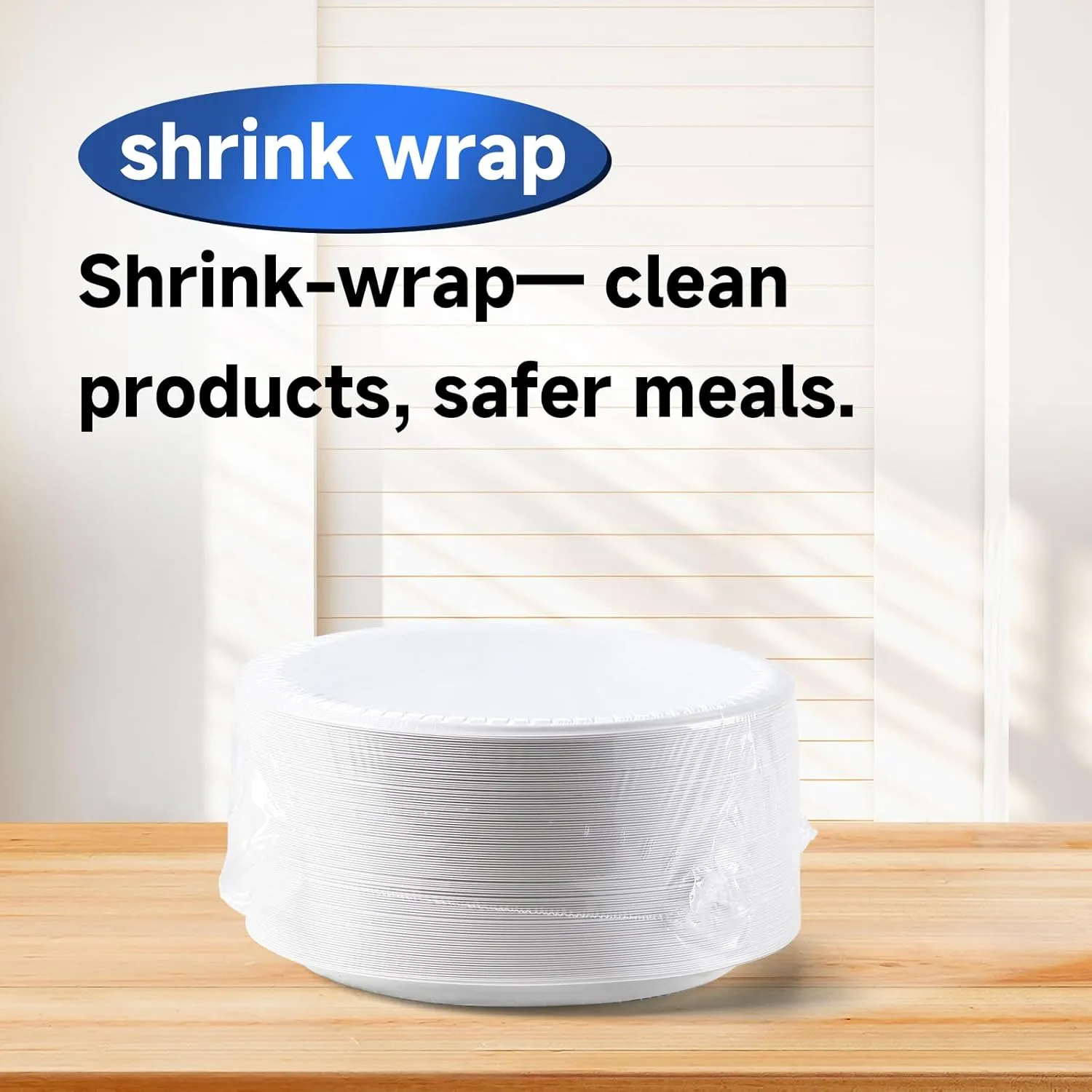 White Plastic Plates, Reusable 150 Pack 10 Inch MFPP Dinner Plate Heavy Duty Easy Serving Microwave Safe MFPP Party Trays