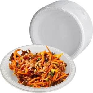 White Plastic Plates, Reusable 150 Pack 10 Inch MFPP Dinner Plate Heavy Duty Easy Serving Microwave Safe MFPP Party Trays