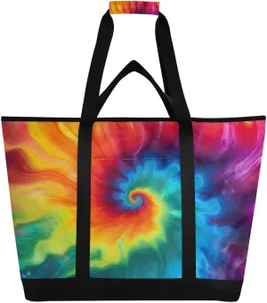 Wild Flower Reusable Insulated Lunchbox Cooler Bag, Leakproof Kitchen Grocery Bag Collapsible Portable Cooler Tote Bag for Picnic, Camping, Office, Travel