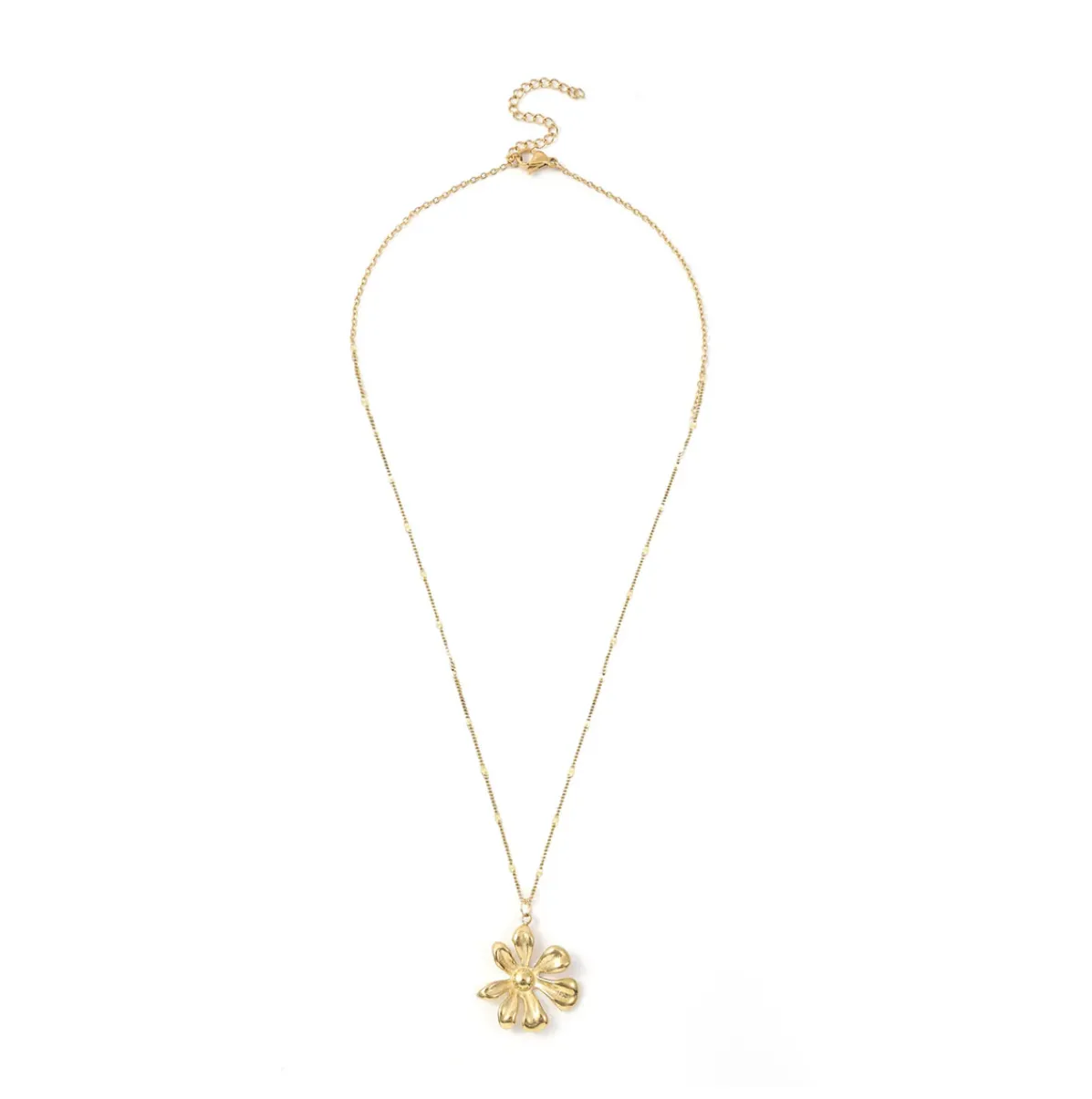 Winry Irregular Dangling Flower Necklace Stainless Steel