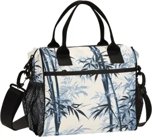 Women Cooler Bags Lunch Bag Reusable Insulated Lunch Bags Bamboo Chinese Crossbody with Shoulder Strap Adults S