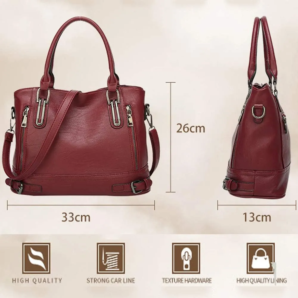 Women Large Shoulder Handbags Ladies PU Leather Shoulder Tote Bags Shopper Tote Bag Big Cross-body Bag