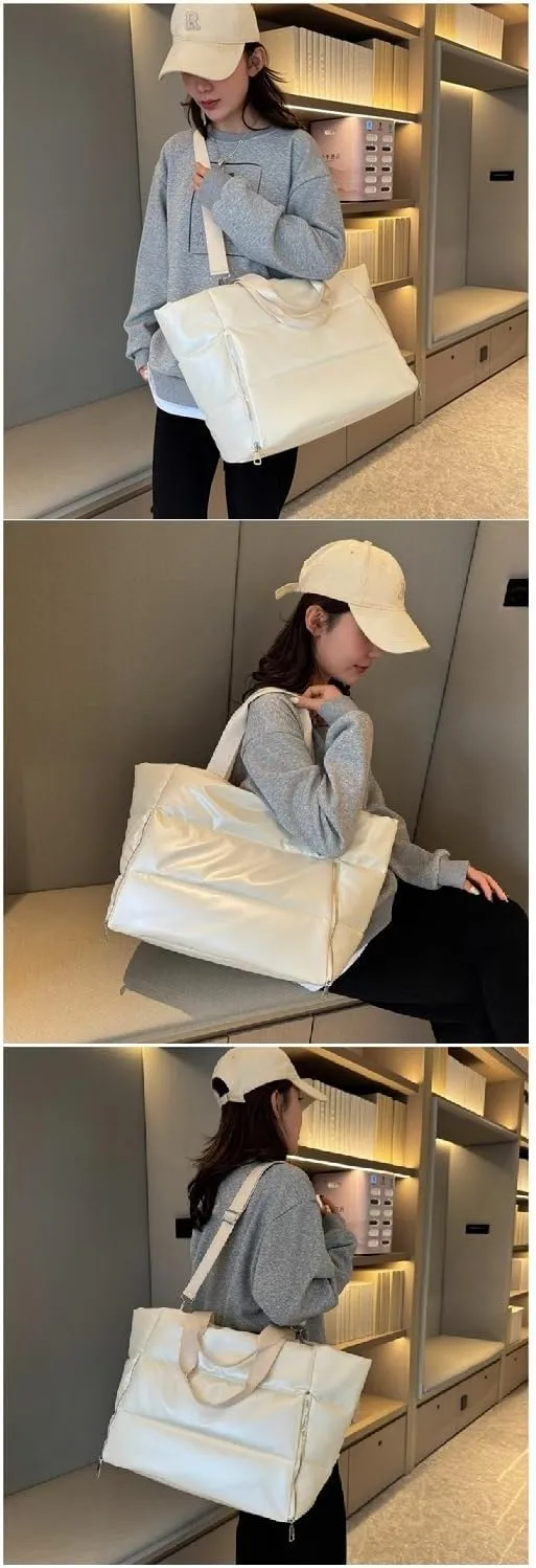 Women's Pearl Pure Handbags Bags And Commuters Large -Capacity Messing Bags Can Adjust Fitness Travel Bags