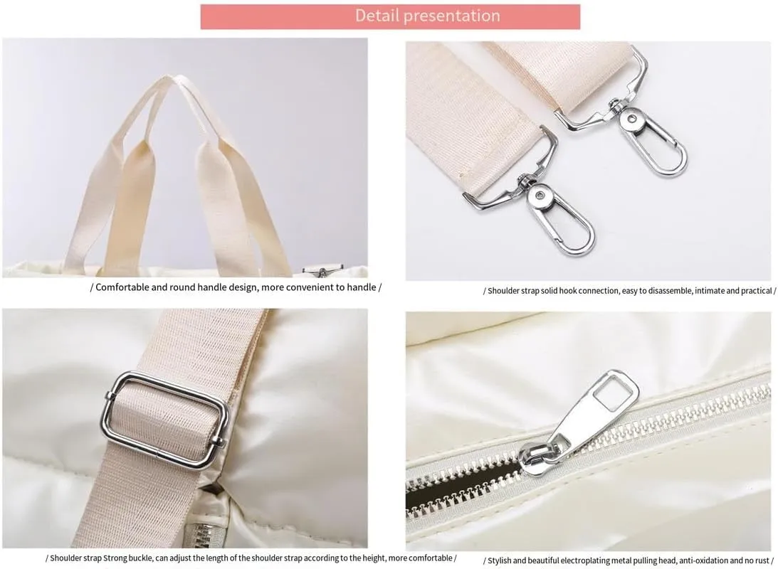 Women's Pearl Pure Handbags Bags And Commuters Large -Capacity Messing Bags Can Adjust Fitness Travel Bags