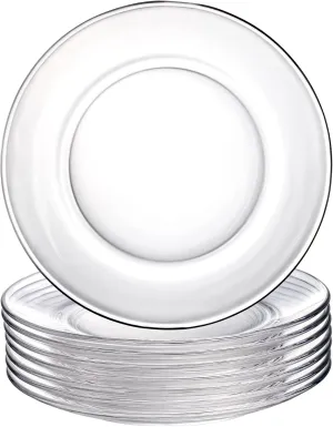 WUWEOT 8 Pack Glass Dessert Plates, 7.5" Clear Salad and Appetizer Plates, Snack Fruit Dinner Serveware, Dishwasher Safe