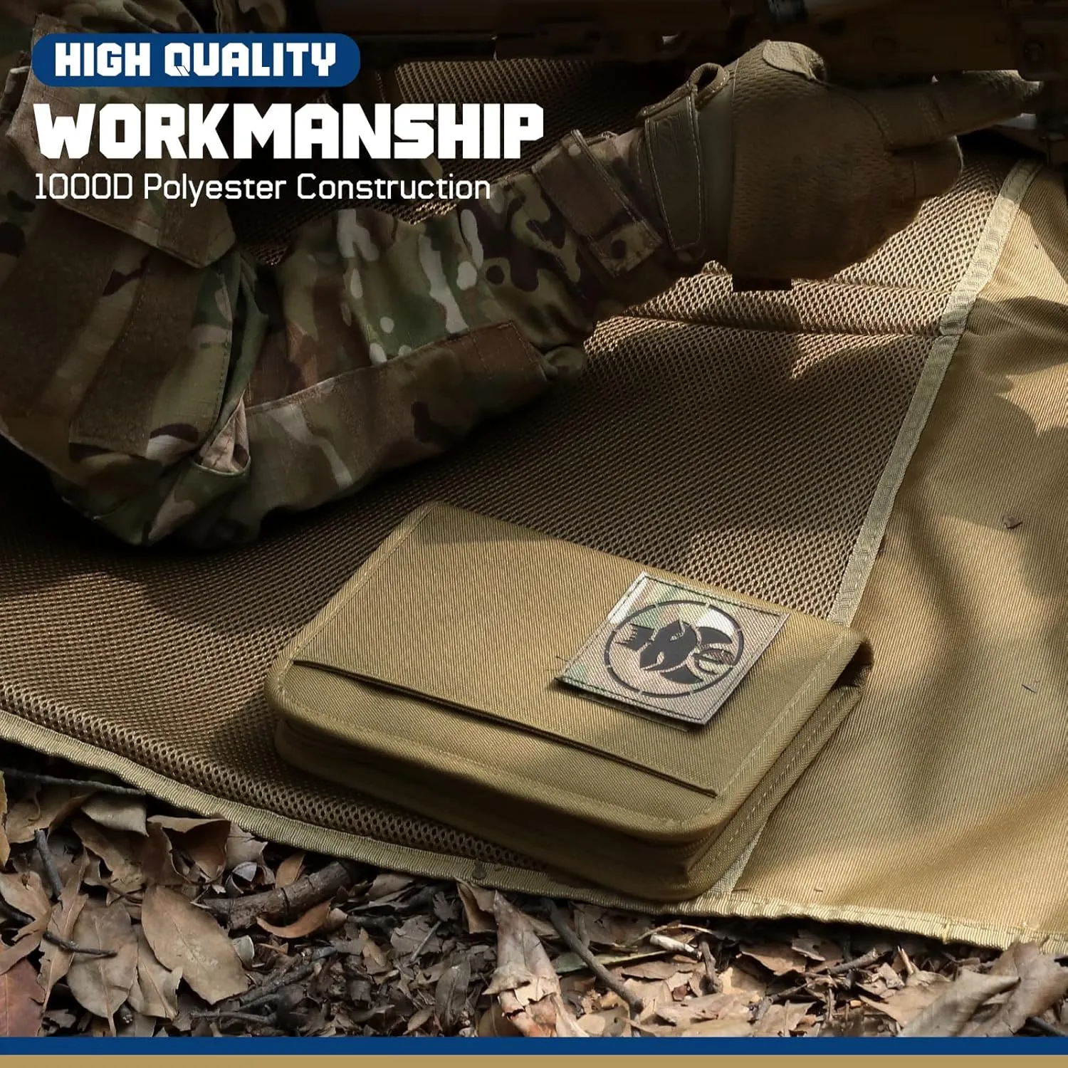 WYNEX Tactical Notebook Padfolio Ring Binders with 45 Sheets,Army Military Notebook Tactical Portfolio Binder with Zipper for Tactical Gear and Organizer, Refillable 6-Ring Binder(5.5'' x 8.5'')