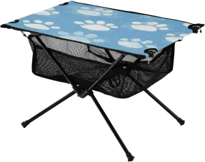 xigua Animal Paw Print Folding Camping Table,Portable Camp Table with Carry Bag Beach Table Folding Table for Picnic, Camp,Party,Travel201
