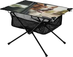 xigua Breathable Dog Folding Camping Table,Portable Camp Table with Carry Bag Beach Table Folding Table for Picnic, Camp,Party,Travel186