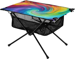 xigua Colorful Vortex Folding Camping Table,Portable Camp Table with Carry Bag Beach Table Folding Table for Picnic, Camp,Party,Travel84