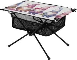 xigua Cute Gnome Folding Camping Table,Portable Camp Table with Carry Bag Beach Table Folding Table for Picnic, Camp,Party,Travel133