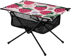xigua Delicious Strawberries Folding Camping Table,Portable Camp Table with Carry Bag Beach Table Folding Table for Picnic, Camp,Party,Travel146