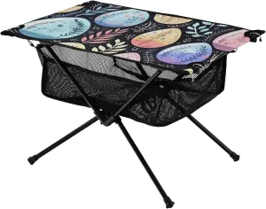 xigua Easter Colored Eggs Folding Camping Table,Portable Camp Table with Carry Bag Beach Table Folding Table for Picnic, Camp,Party,Travel165