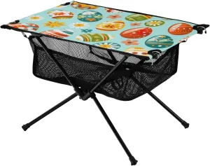 xigua Easter Colored Eggs Folding Camping Table,Portable Camp Table with Carry Bag Beach Table Folding Table for Picnic, Camp,Party,Travel189
