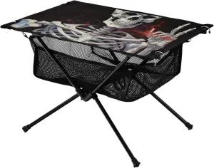 xigua Funny Skeleton Folding Camping Table,Portable Camp Table with Carry Bag Beach Table Folding Table for Picnic, Camp,Party,Travel116