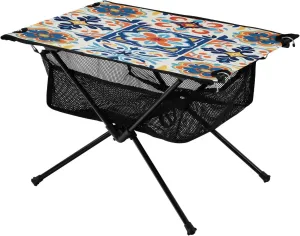 xigua Mandala Tiles Folding Camping Table,Portable Camp Table with Carry Bag Beach Table Folding Table for Picnic, Camp,Party,Travel231