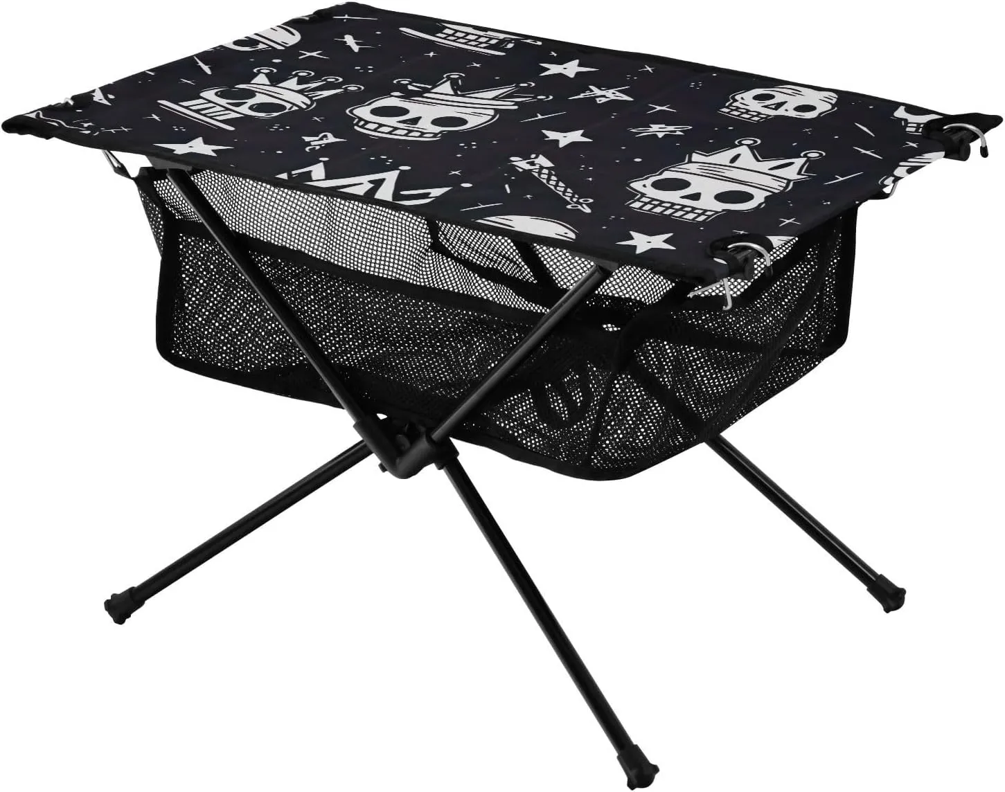 xigua Skulls Stars Folding Camping Table,Portable Camp Table with Carry Bag Beach Table Folding Table for Picnic, Camp,Party,Travel130
