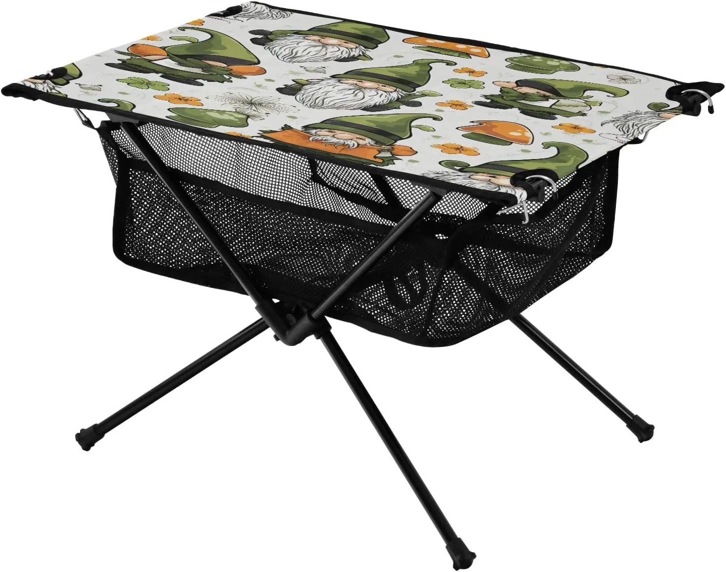 xigua St. Patrick's Gnome Folding Camping Table,Portable Camp Table with Carry Bag Beach Table Folding Table for Picnic, Camp,Party,Travel12