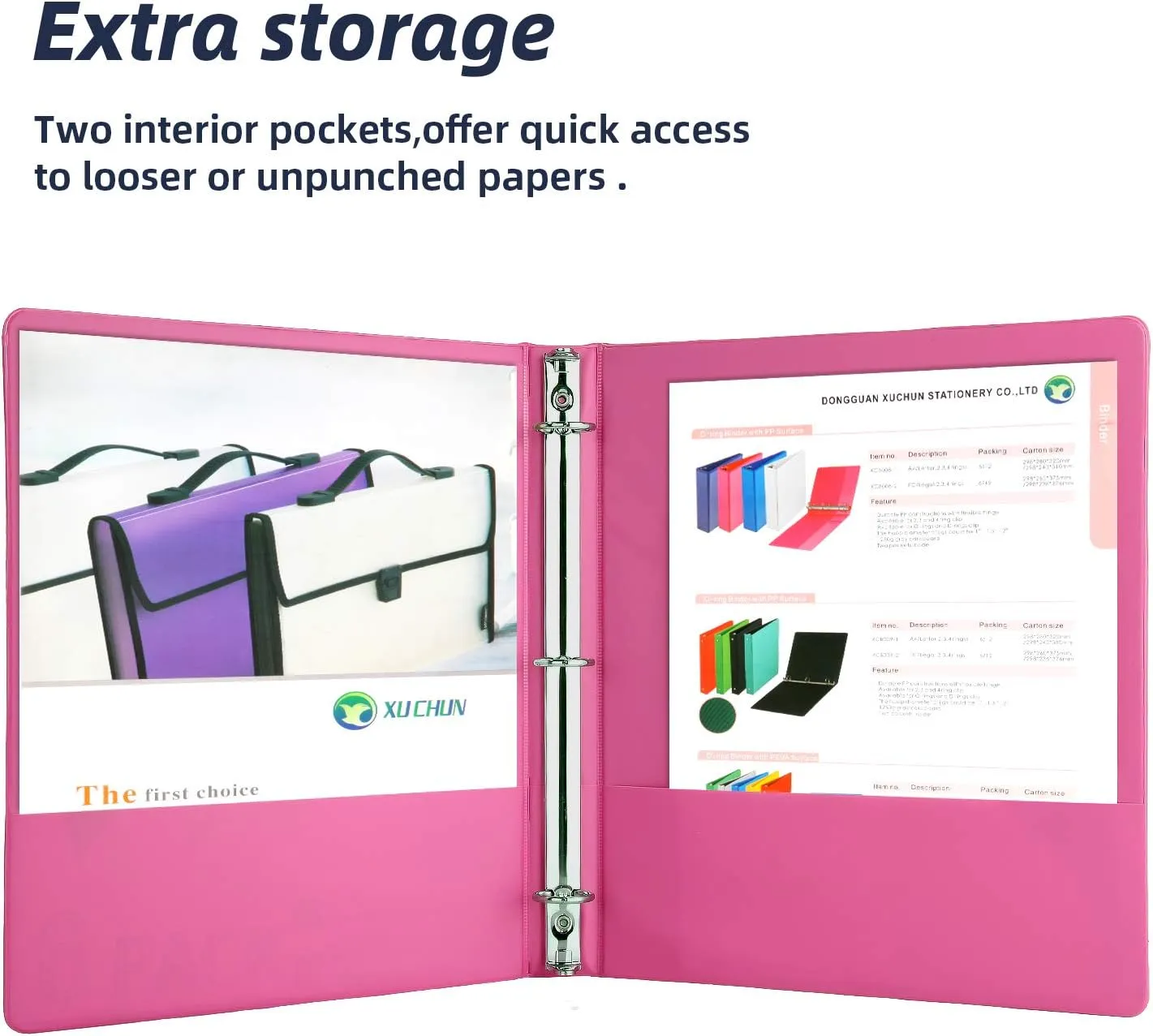 XUCHUN 3 Ring Binders 1 Inch,Clear View Binder with 2 Pockets, Holds 225 Sheets 8.5x11 Inches Paper, Customizable Cover & Spine, Large Capacity Binders for Office, School, Home, Business 6 Pack