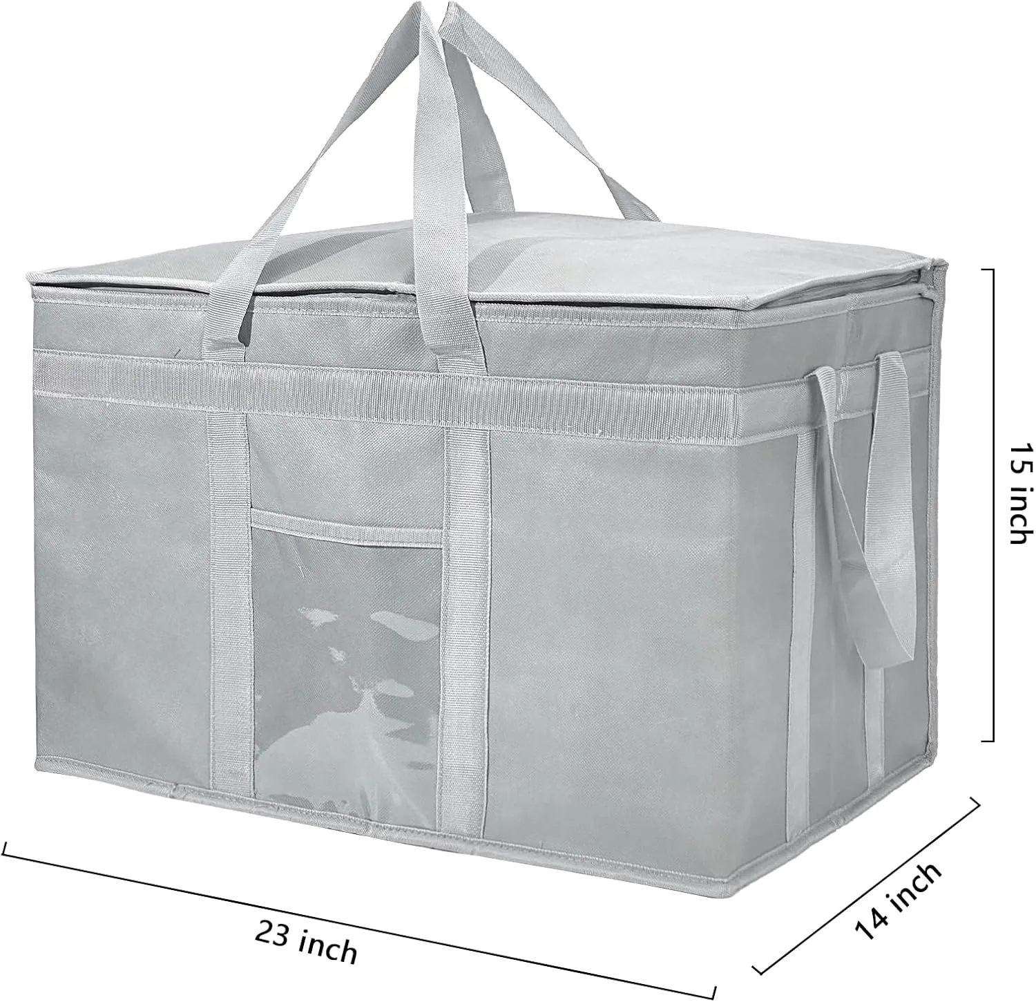 Yalin XXXL Large Insulated Cooler Bag, Styrofoam Cooler of Keep Food Hot or Cold, Reusable Double Zipper Food Delivery Bag for Grocery Shopping, 23" W x 15" H x 14" D
