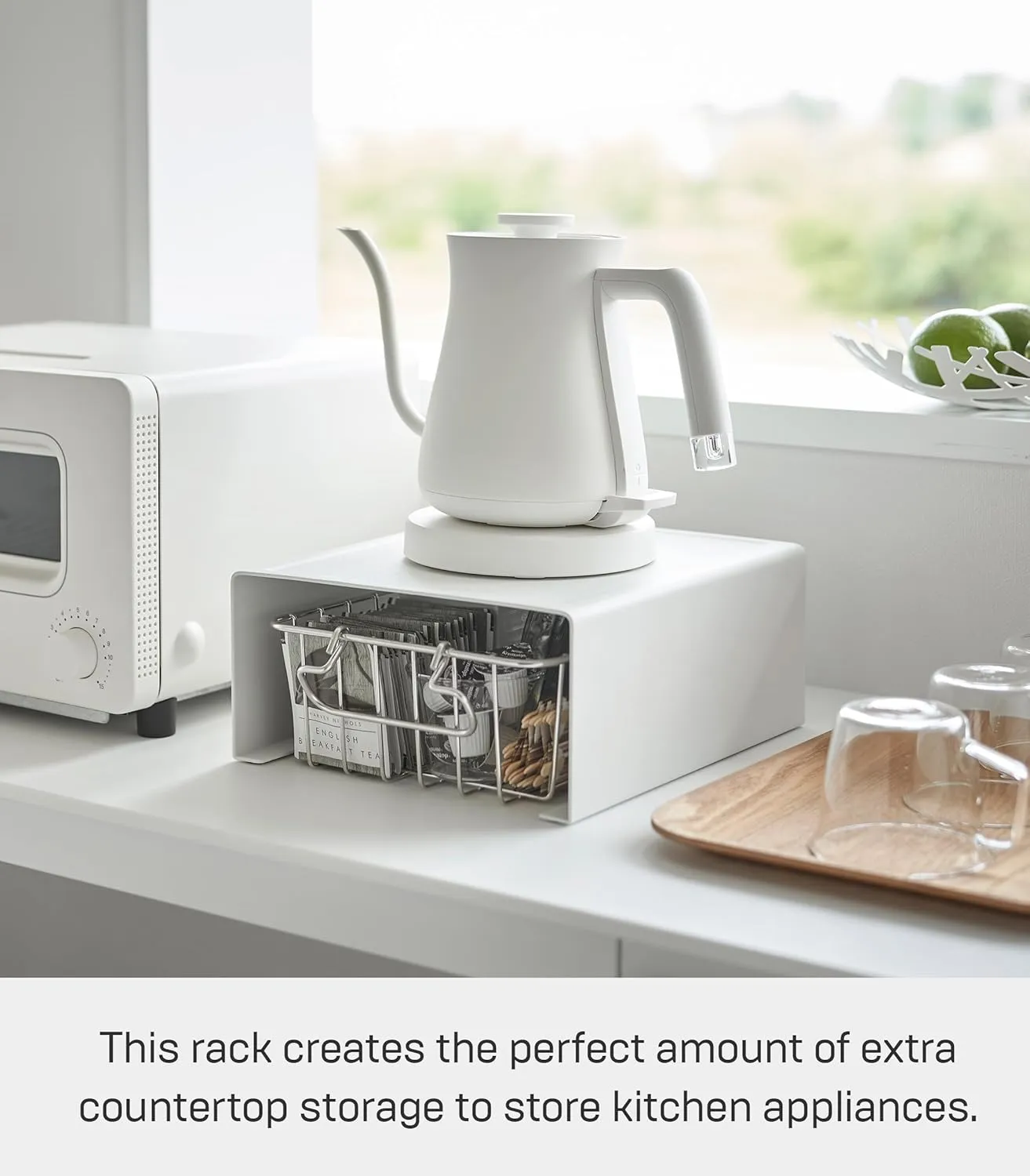 Yamazaki Home Kitchen Appliance Rack Shelf for Blender, Kettle, or Coffee Maker, Countertop Storage Organizer