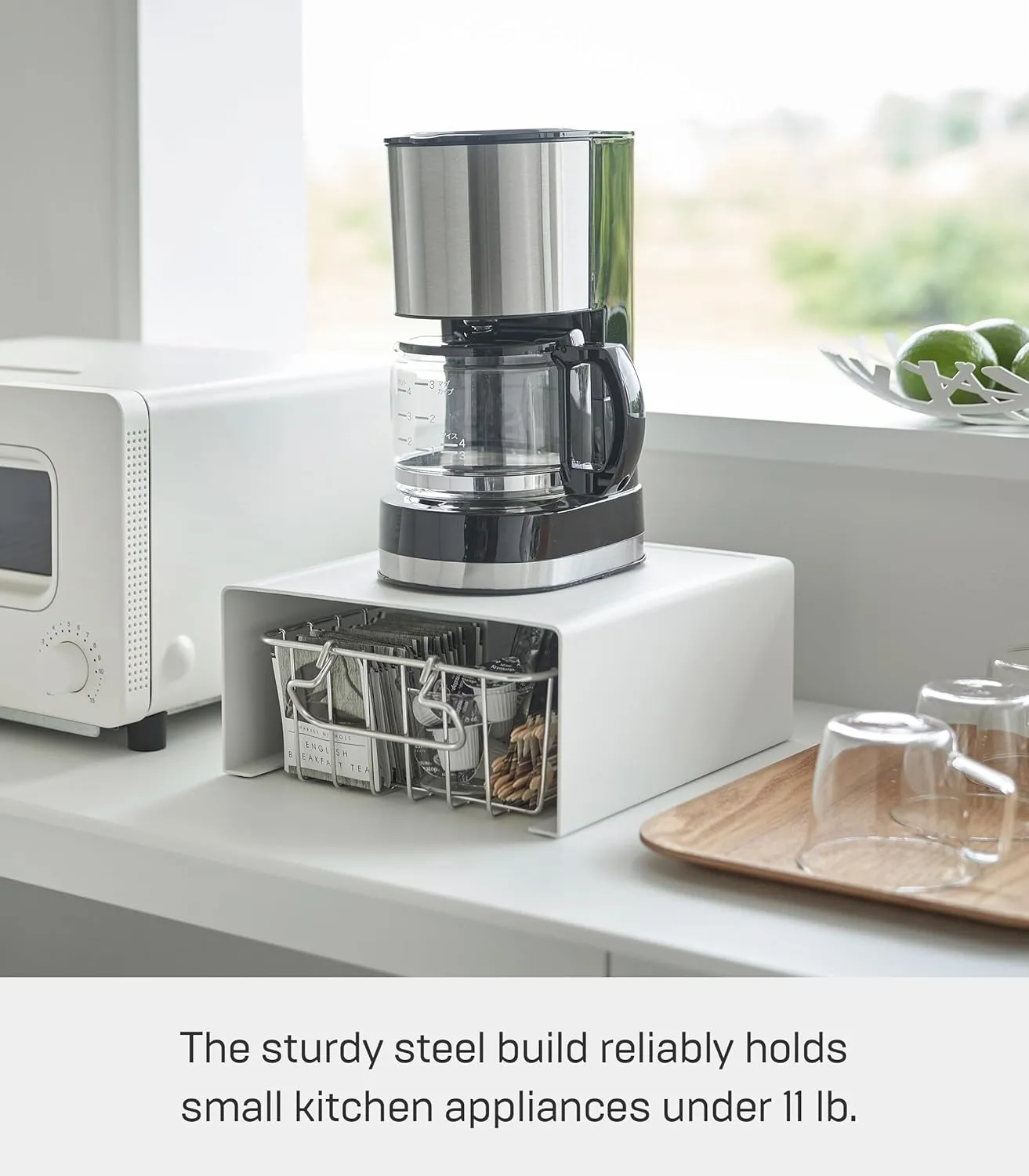 Yamazaki Home Kitchen Appliance Rack Shelf for Blender, Kettle, or Coffee Maker, Countertop Storage Organizer