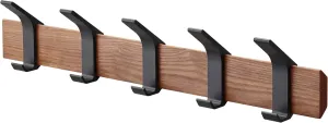 Yamazaki Home Wall-Mounted Coat Hanger Brown Steel   Wood One Size Walnut