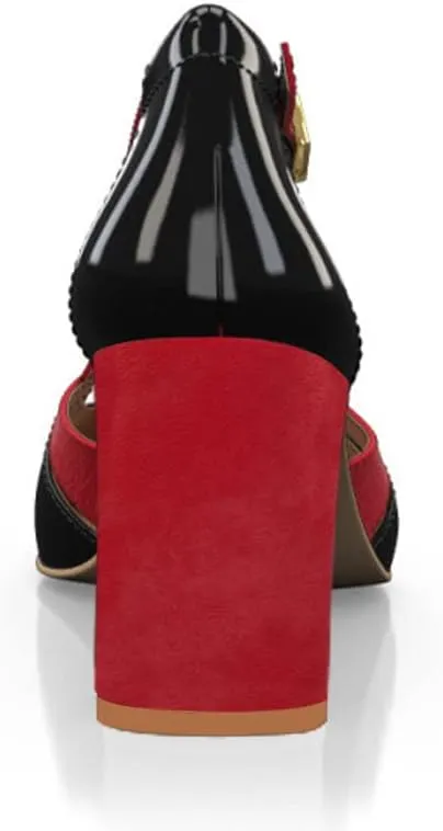 YDN Women Cross Strap Sqaure Toe Pumps Chunky Block High Heel D'orsays Fashion Contrast Stitching Office Dressy Shoes Size 4-15 US