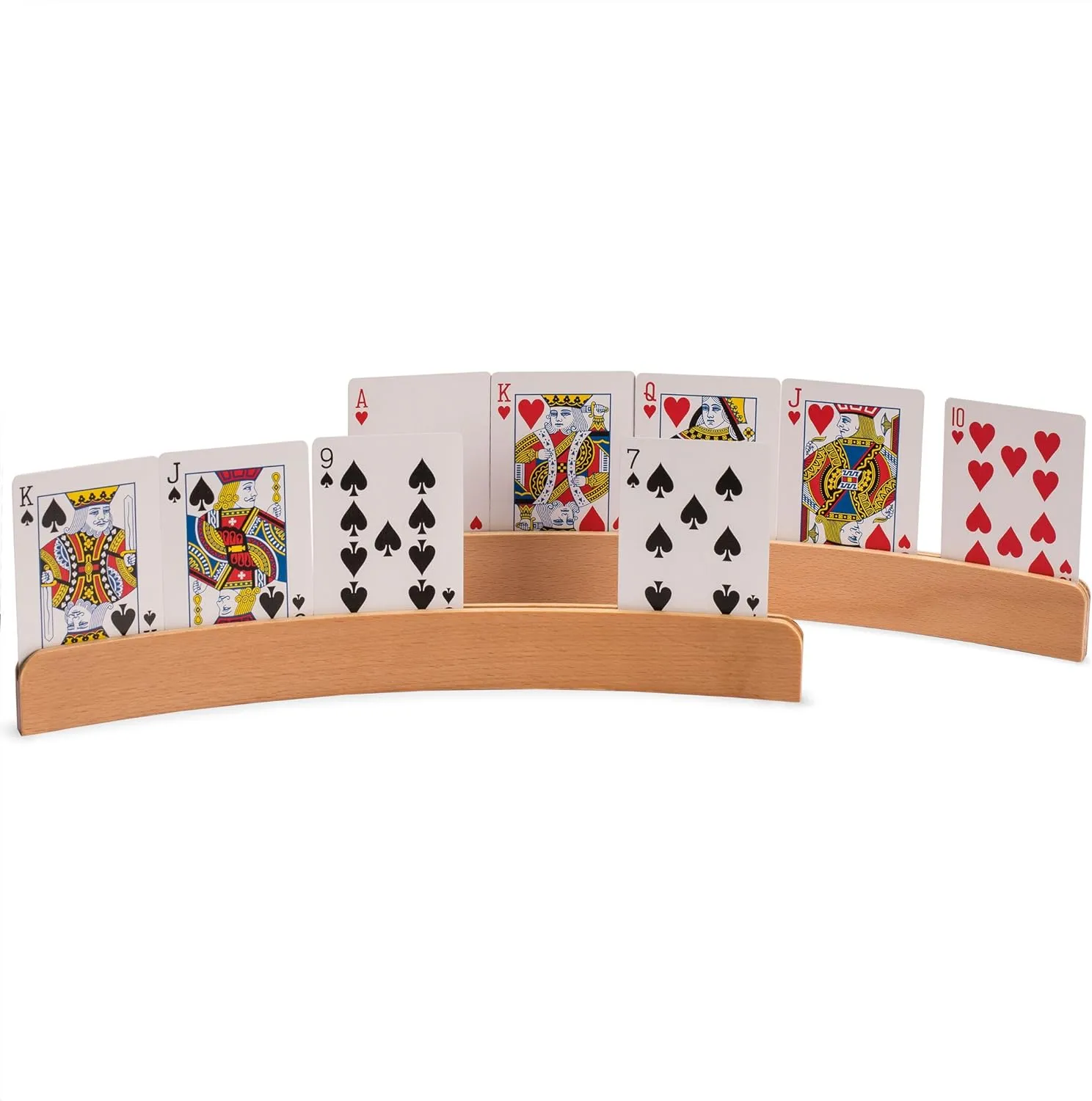 Yellow Mountain Imports Panorama Wooden Playing Card Holders/Racks - Set of 4 Card Organizers
