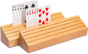 Yellow Mountain Imports Solid Beechwood Playing Card Holders - Set of 2