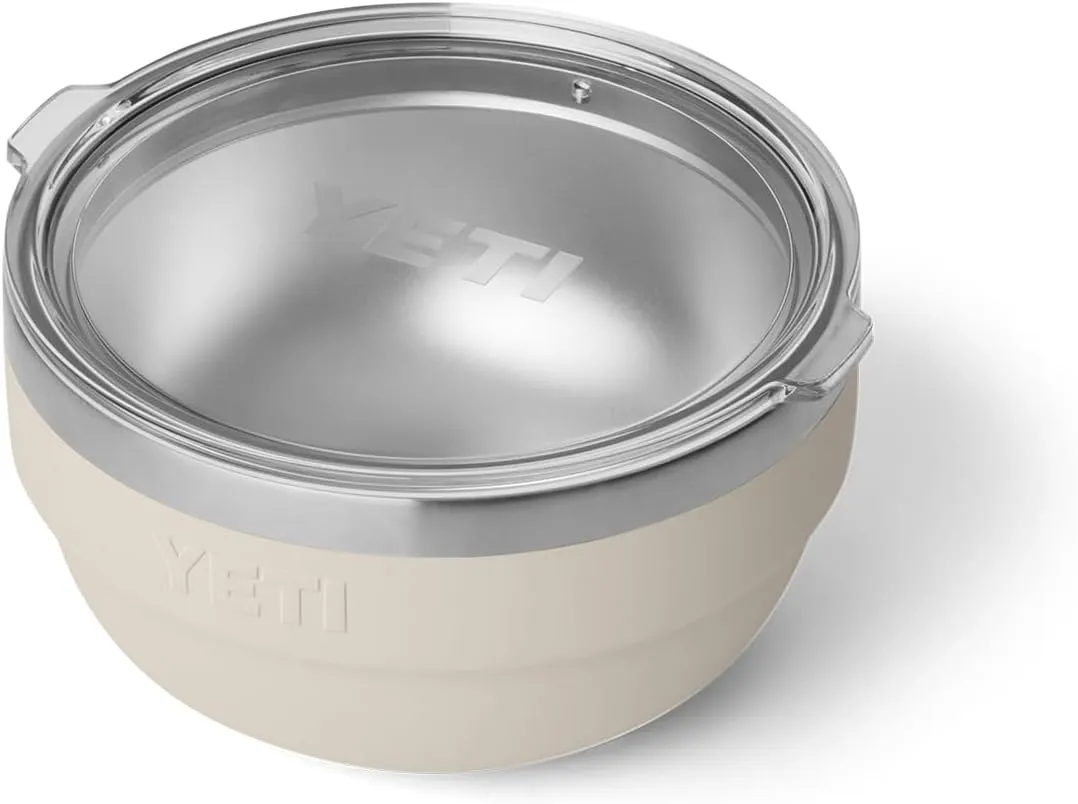 YETI Rambler Bowl, Vacuum Insulated, Stackable and Nestable Stainless Steel Bowl with Lid, 1 Quart, Cape Taupe