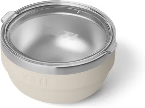 YETI Rambler Bowl, Vacuum Insulated, Stackable and Nestable Stainless Steel Bowl with Lid, 1 Quart, Cape Taupe
