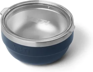 YETI Rambler Bowl, Vacuum Insulated, Stackable and Nestable Stainless Steel Bowl with Lid, 1 Quart, Navy