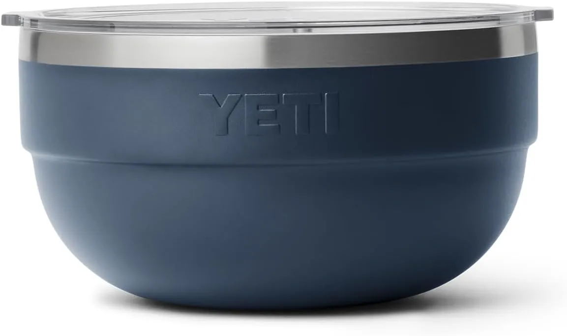 YETI Rambler Bowls, Vacuum Insulated, Stackable and Nestable Stainless Steel Bowl with Lid, 2 Quart, Navy