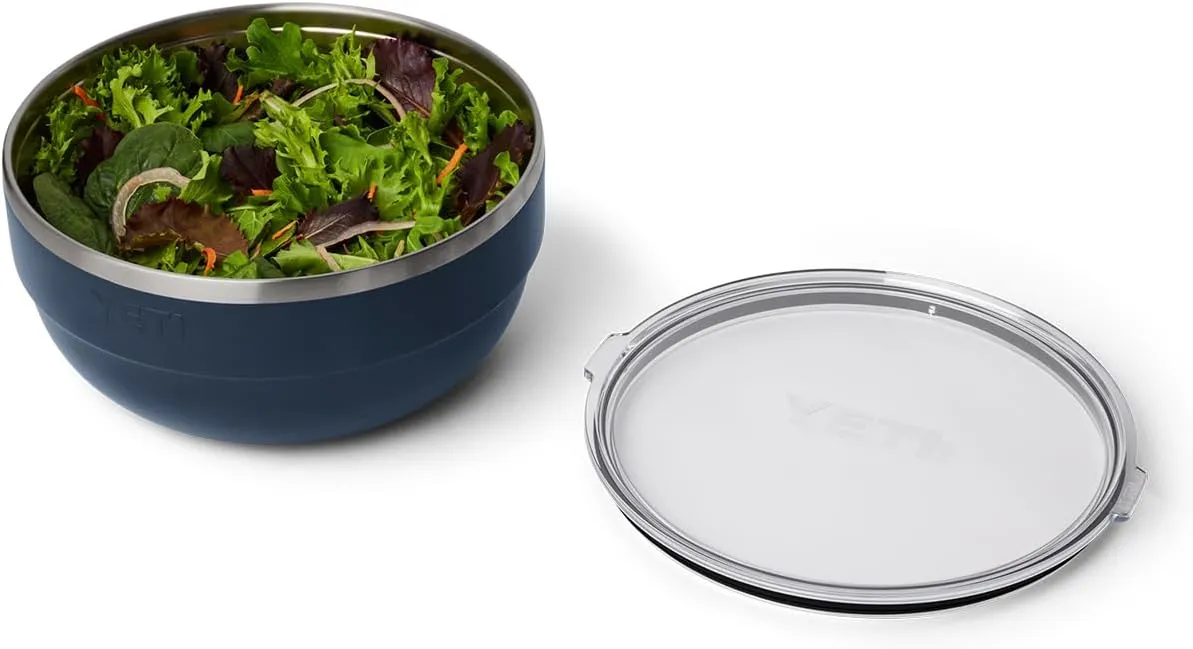 YETI Rambler Bowls, Vacuum Insulated, Stackable and Nestable Stainless Steel Bowl with Lid, 4.5 Quart, Navy