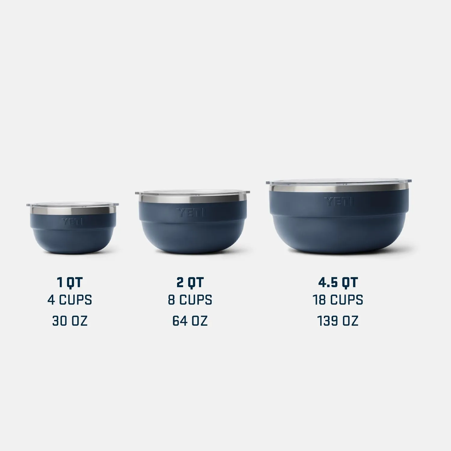YETI Rambler Bowls, Vacuum Insulated, Stackable and Nestable Stainless Steel Bowl with Lid, 4.5 Quart, Navy