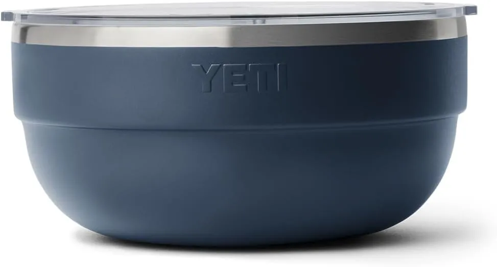 YETI Rambler Bowls, Vacuum Insulated, Stackable and Nestable Stainless Steel Bowl with Lid, 4.5 Quart, Navy