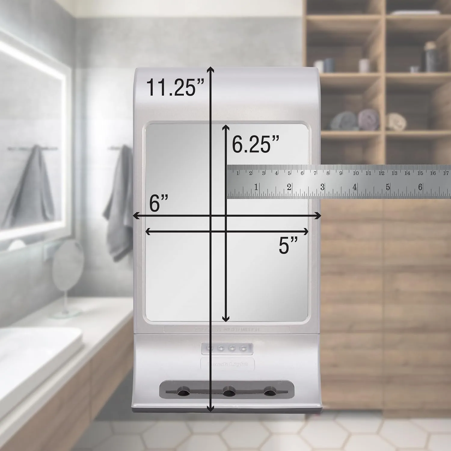 Zadro ZW20TS Z'fogless Water Mirror with Touch LED Light Panel Stainless Steel Like Finish