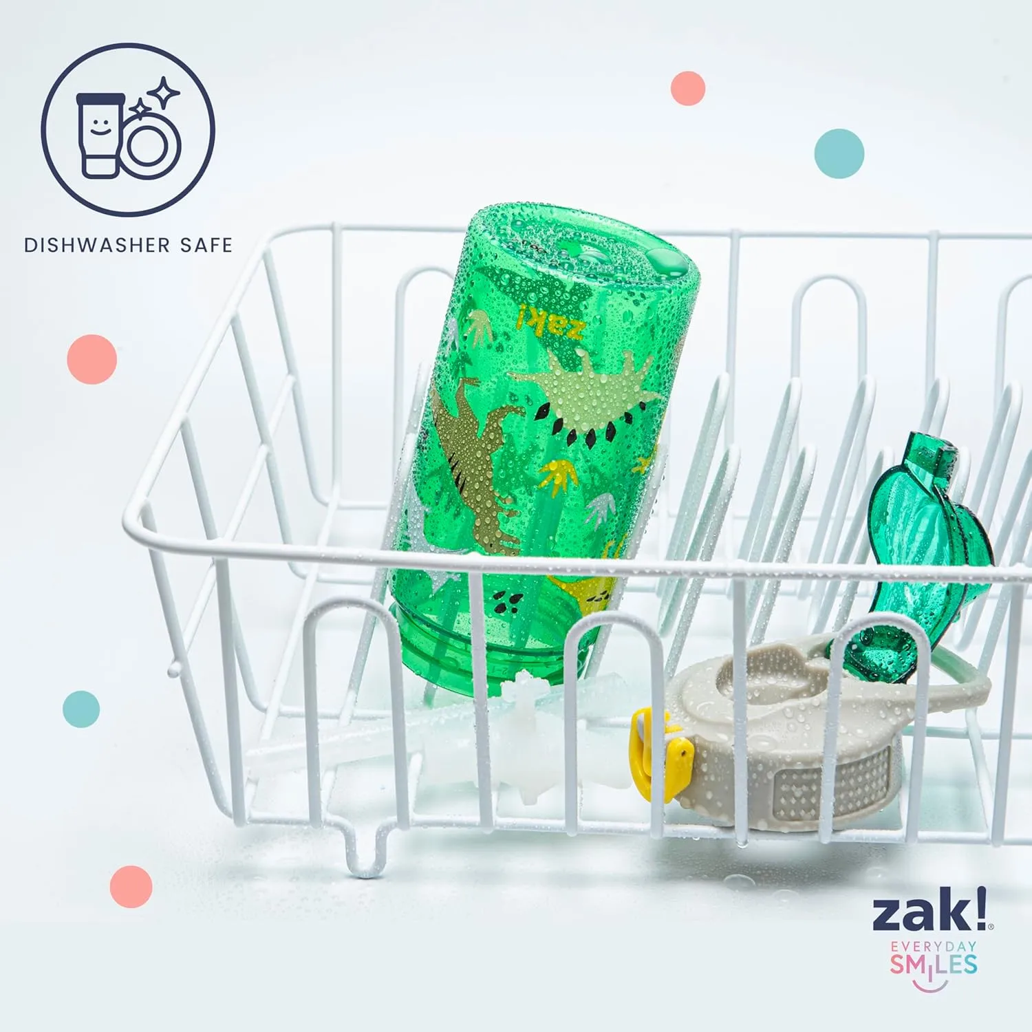 Zak Designs Bluey Sage Kids Water Bottle For School or Travel, 16oz Durable Plastic Water Bottle With Straw, Handle, and Leak-Proof, Pop-Up Spout Cover, 2-Pack Set (Bluey & Bingo)