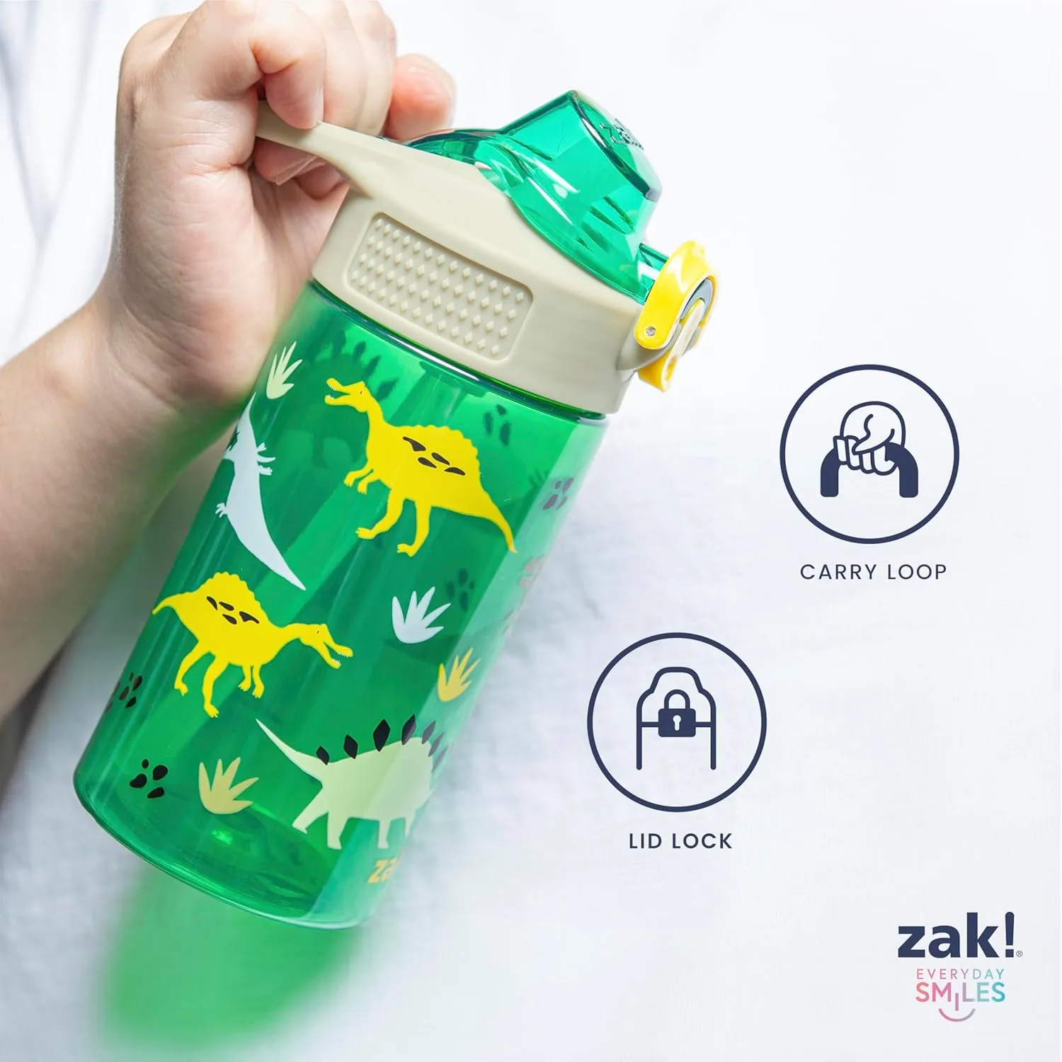 Zak Designs Bluey Sage Kids Water Bottle For School or Travel, 16oz Durable Plastic Water Bottle With Straw, Handle, and Leak-Proof, Pop-Up Spout Cover, 2-Pack Set (Bluey & Bingo)