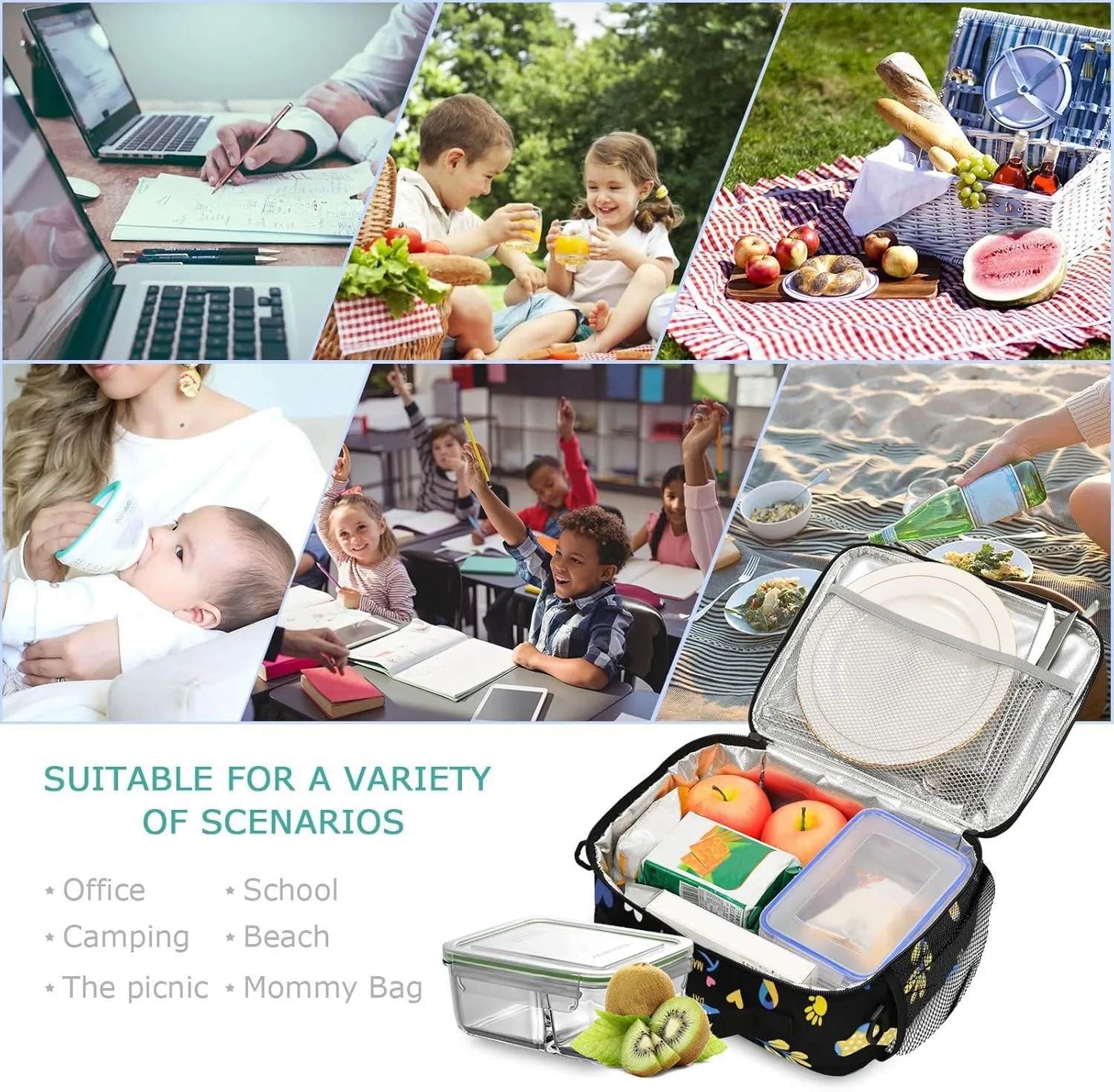 ZAZYXTJ Personalized Down Syndrome Day Awareness Lunch Box Insulated Lunch Bag for School Teens Students Boys Girls With Adjustable Shoulder Belt and Buckle Handle for Women Men